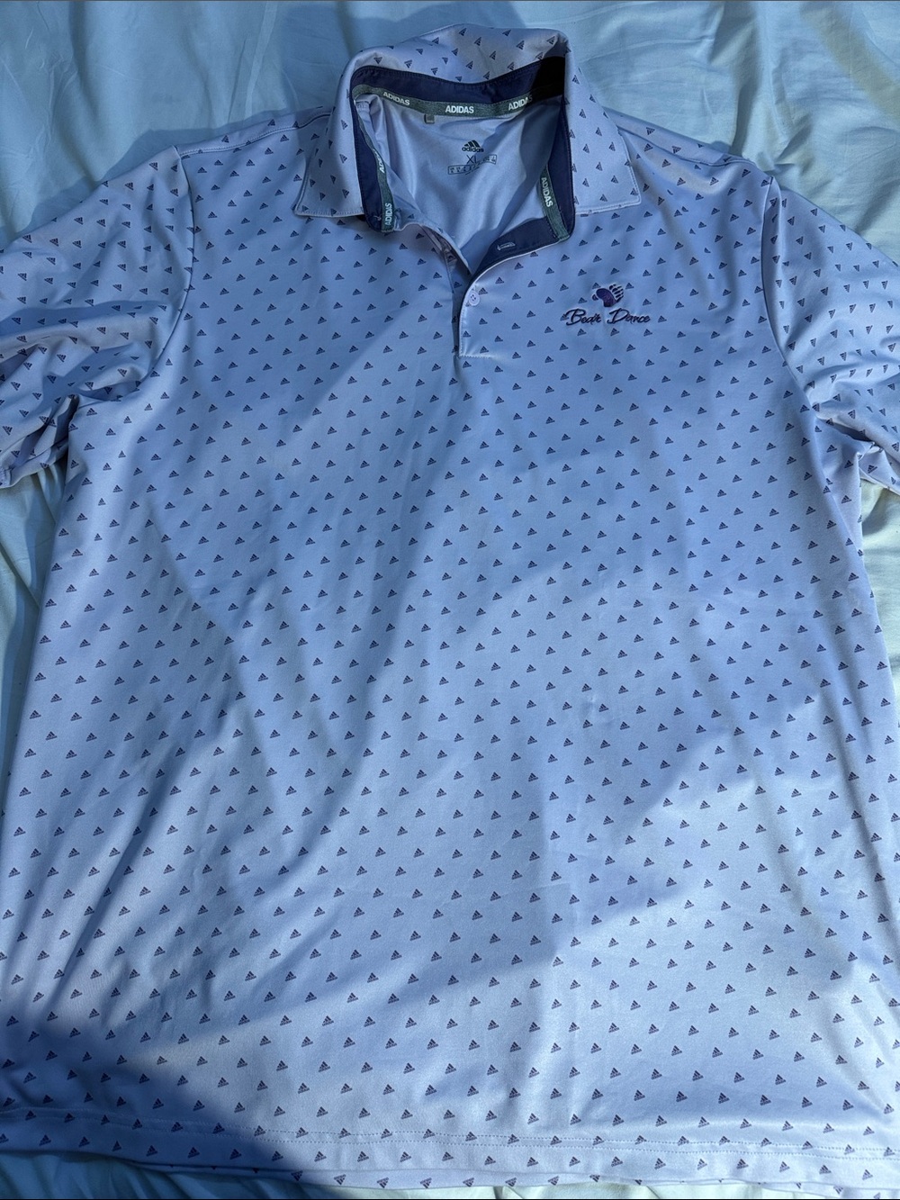 adidas Light Lavender Polo with Micro Triangle Print